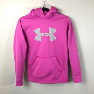 Under Armour Pink & Gray Hooded Sweatshirt  Small